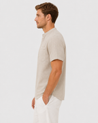 Julian Men's Cotton Linen Short Sleeve Henley Shirt