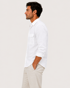Felix Men's Summer Casual Cotton Linen Pocket Shirt