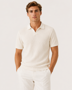 Sebastian Men's Slim Fit Ribbed Knit Short-Sleeve Polo Shirt