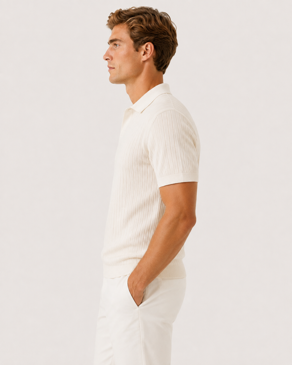 Sebastian Men's Slim Fit Ribbed Knit Short-Sleeve Polo Shirt