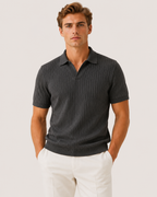 Sebastian Men's Slim Fit Ribbed Knit Short-Sleeve Polo Shirt
