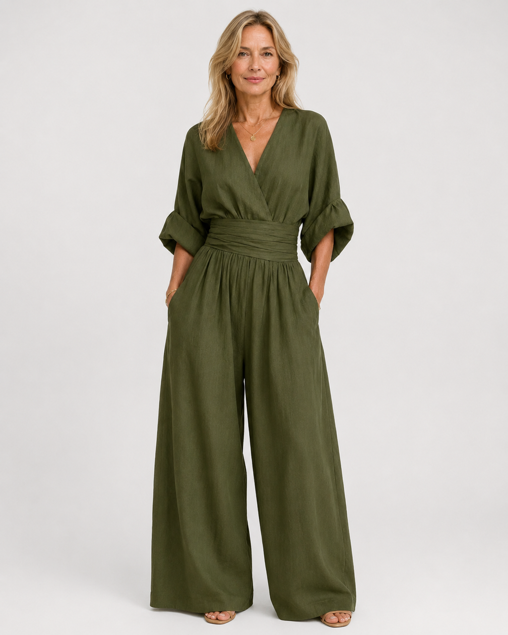 Clara Wide-Leg Wrap Jumpsuit