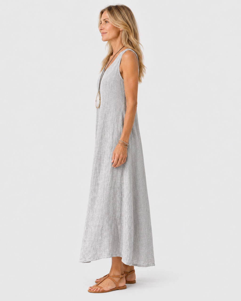 Isla Cotton-Linen Sleeveless Maxi Dress