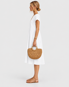 Freya Effortless Linen Short Sleeve Midi Dress
