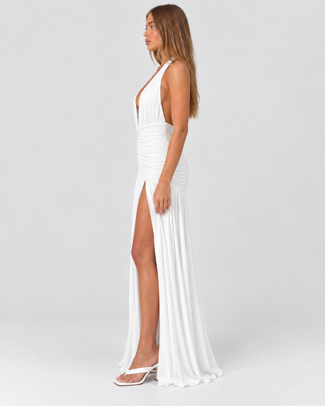 Celestia Plunge Halterneck Maxi Dress