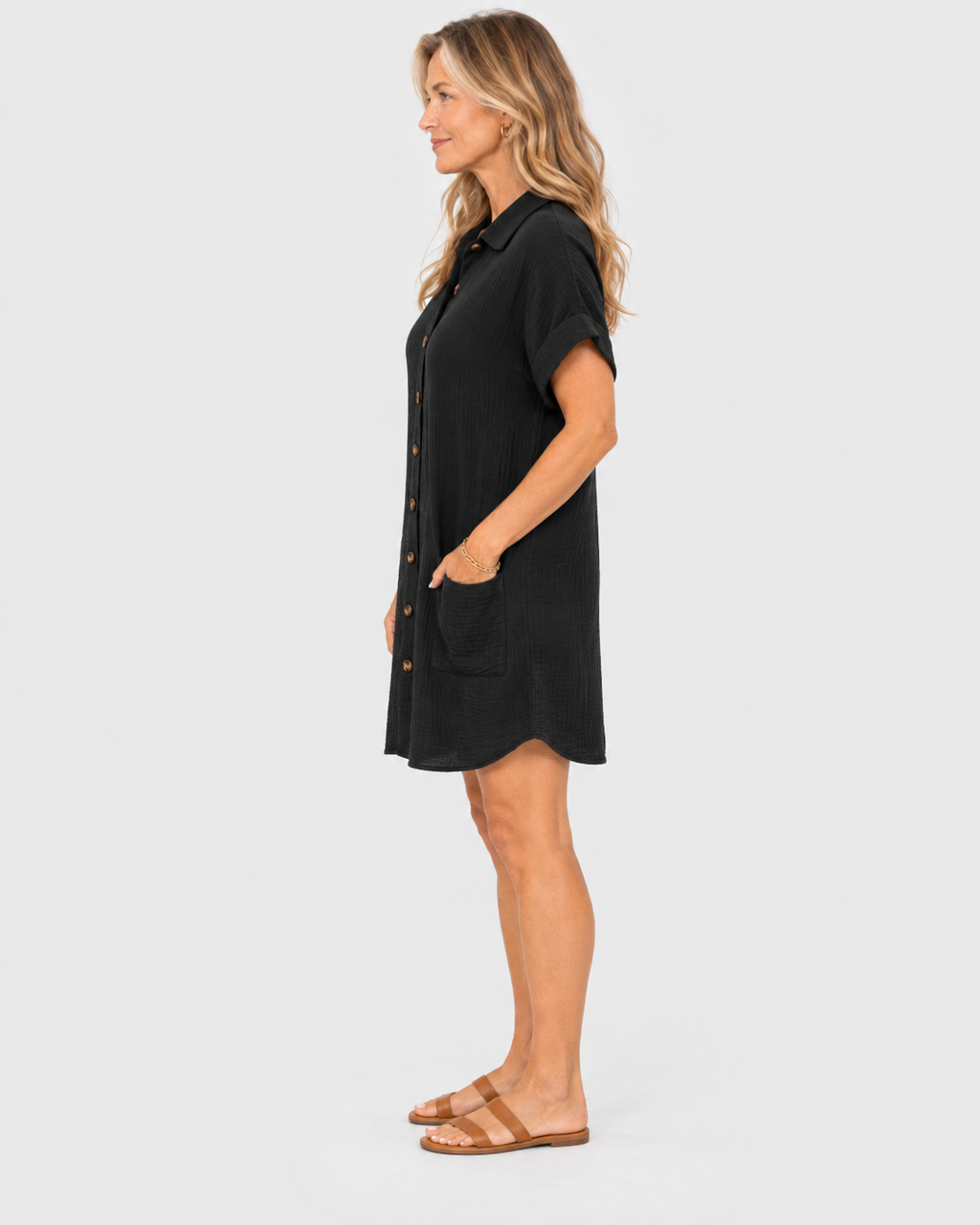 Sienna Cotton Linen Shirt Mini Dress
