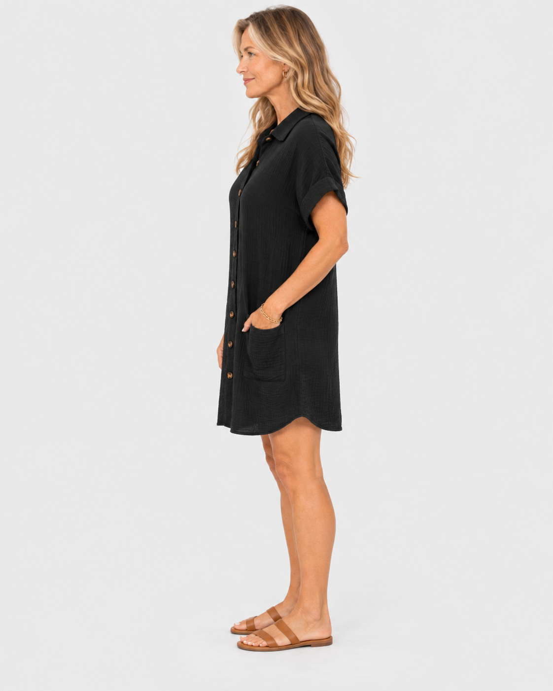 Sienna Cotton Linen Shirt Mini Dress