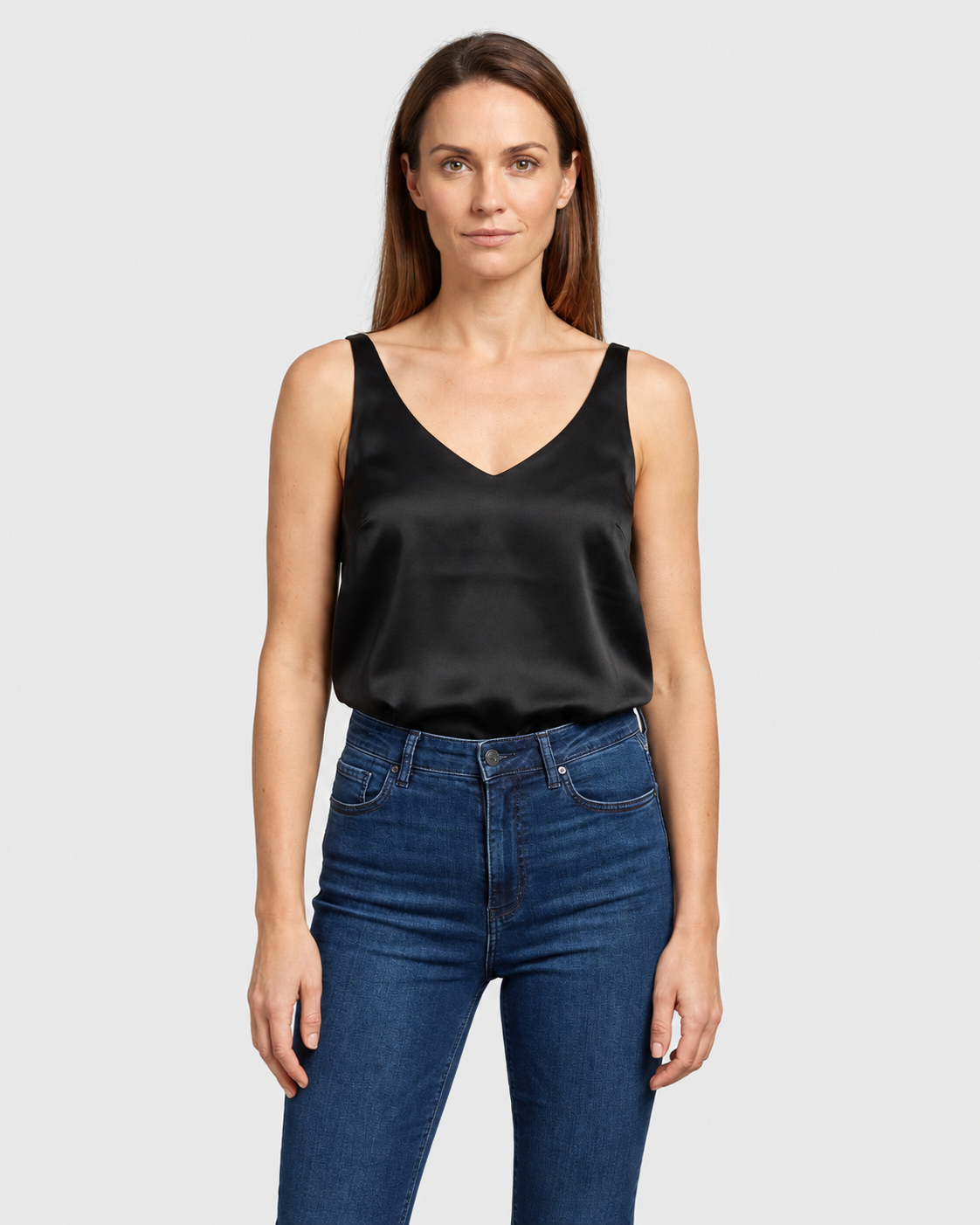 Aria Satin V-Neck Camisole Top