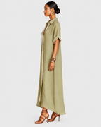 Freya Relaxed Linen Collared Maxi Dress