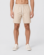 Jasper Pinstripe Linen-Look Drawstring Casual Shorts