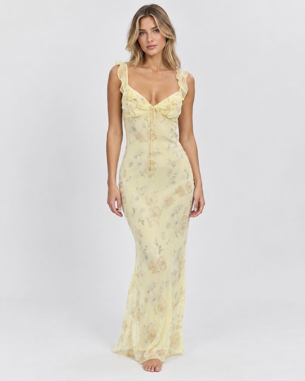 Isabella Floral Backless Sling Midi Dress