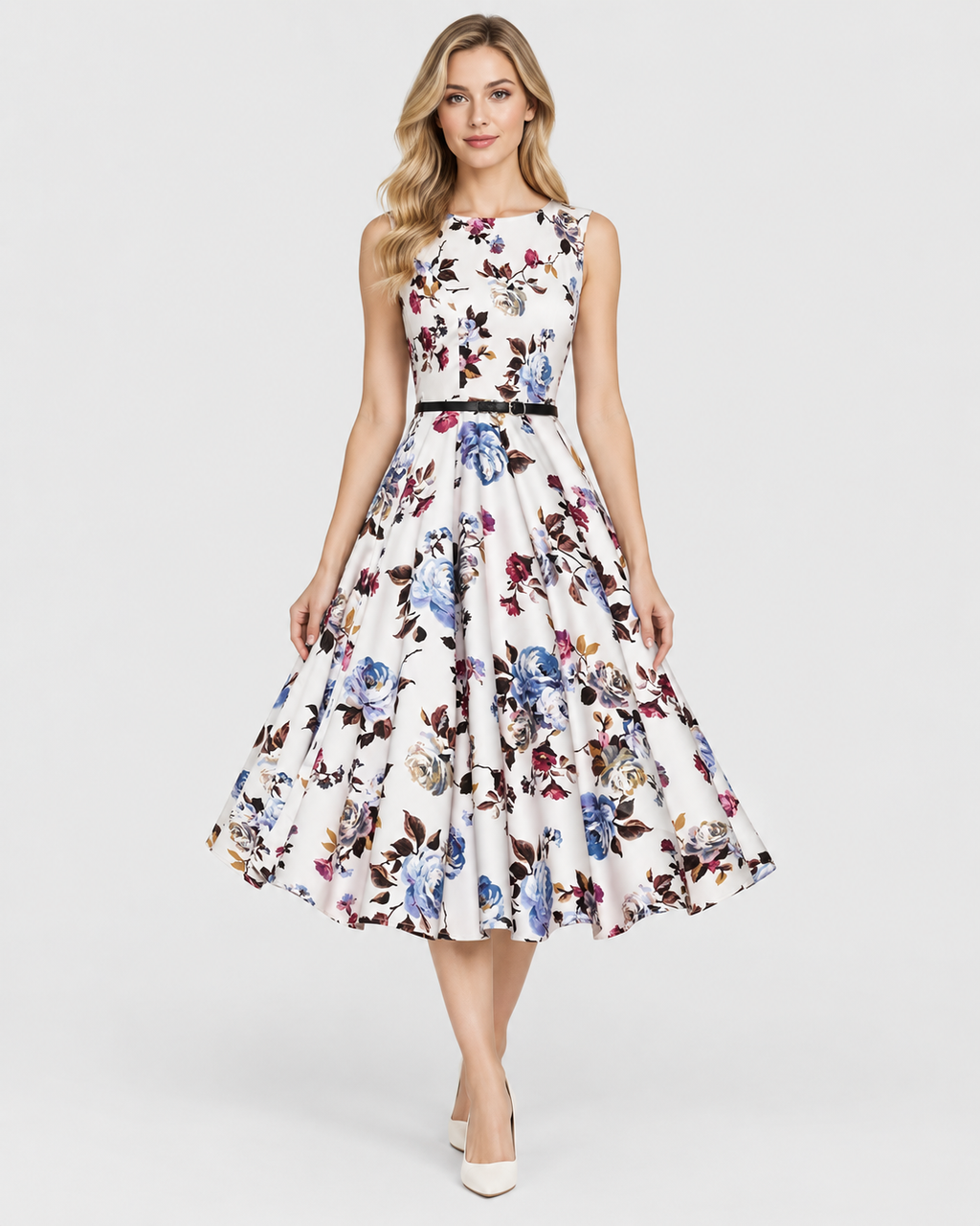 Clara Floral Vintage Swing Casual Dress