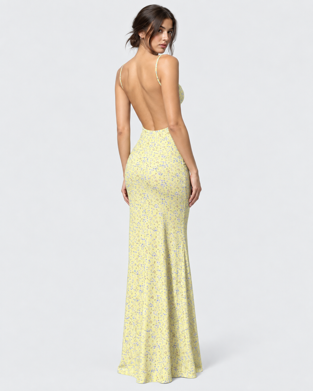 Harper Floral Spaghetti Strap Backless Maxi Dress