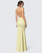 Harper Floral Spaghetti Strap Backless Maxi Dress