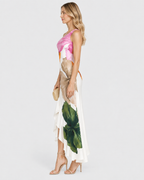 Clara Floral One-Shoulder Slim Maxi Dress