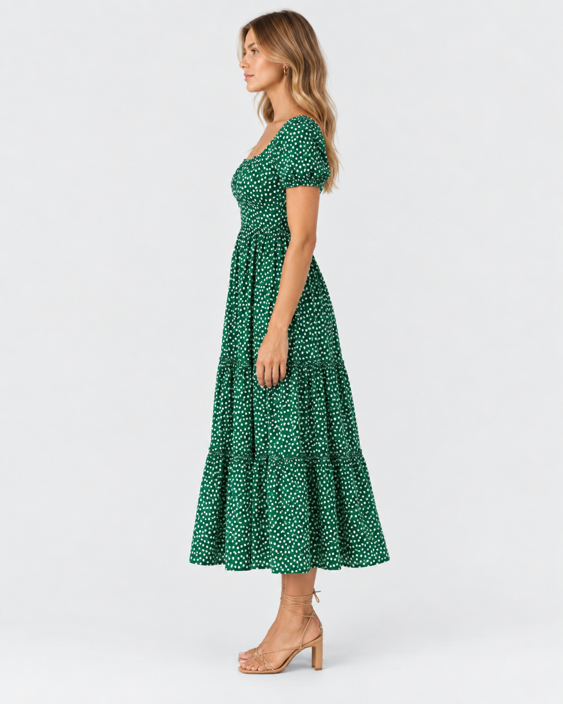 Rosalie Vintage Floral Puff Sleeve Maxi Dress