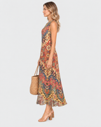 Maya Floral Sleeveless Bohemian Midi Sundress