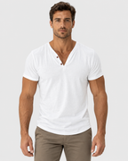 Sebastian Men's Short-Sleeve Henley V-Neck Casual Shirt