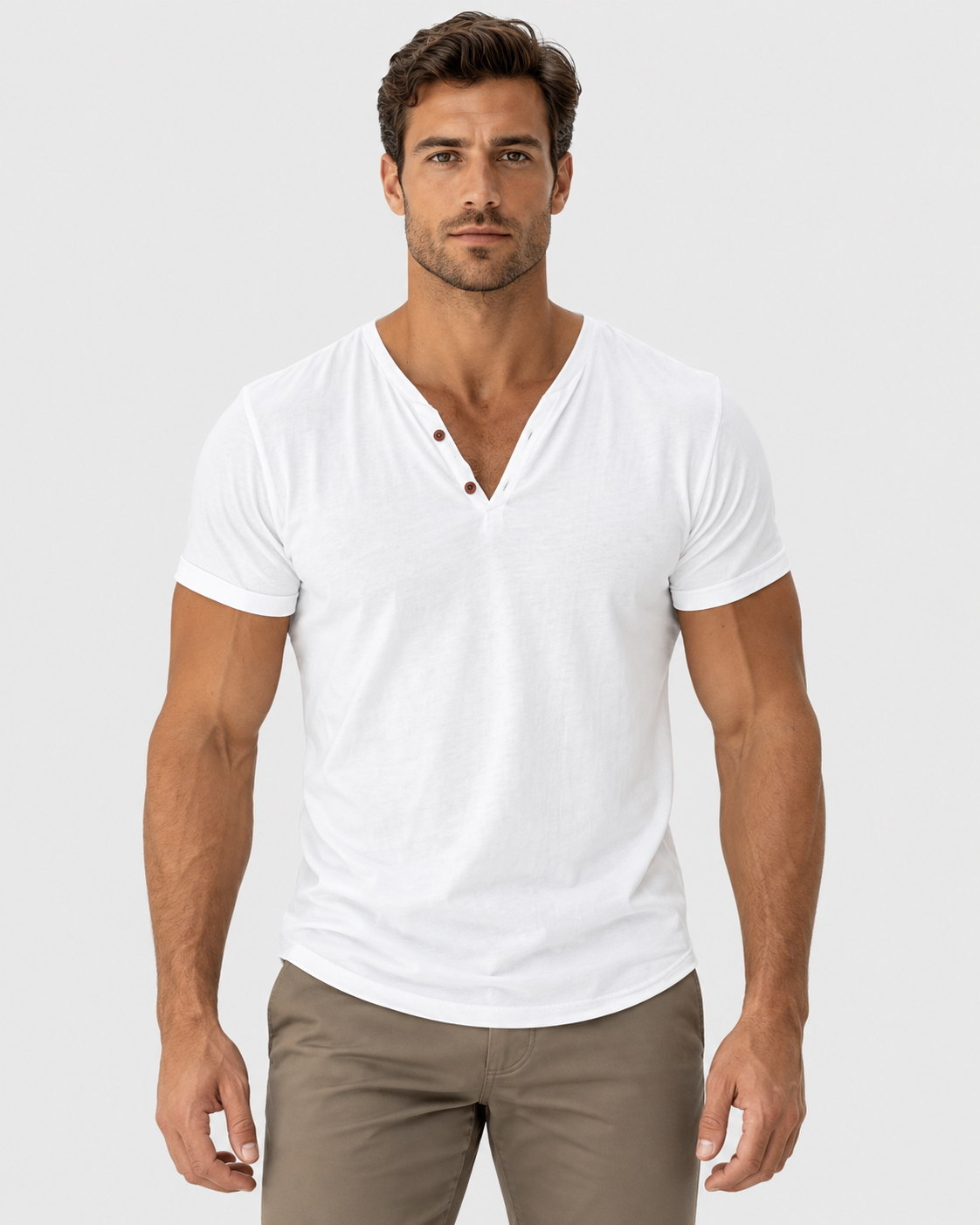 Sebastian Men's Short-Sleeve Henley V-Neck Casual Shirt