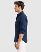 Lucas Men's Relaxed Fit Long-Sleeve Summer Linen Shirt