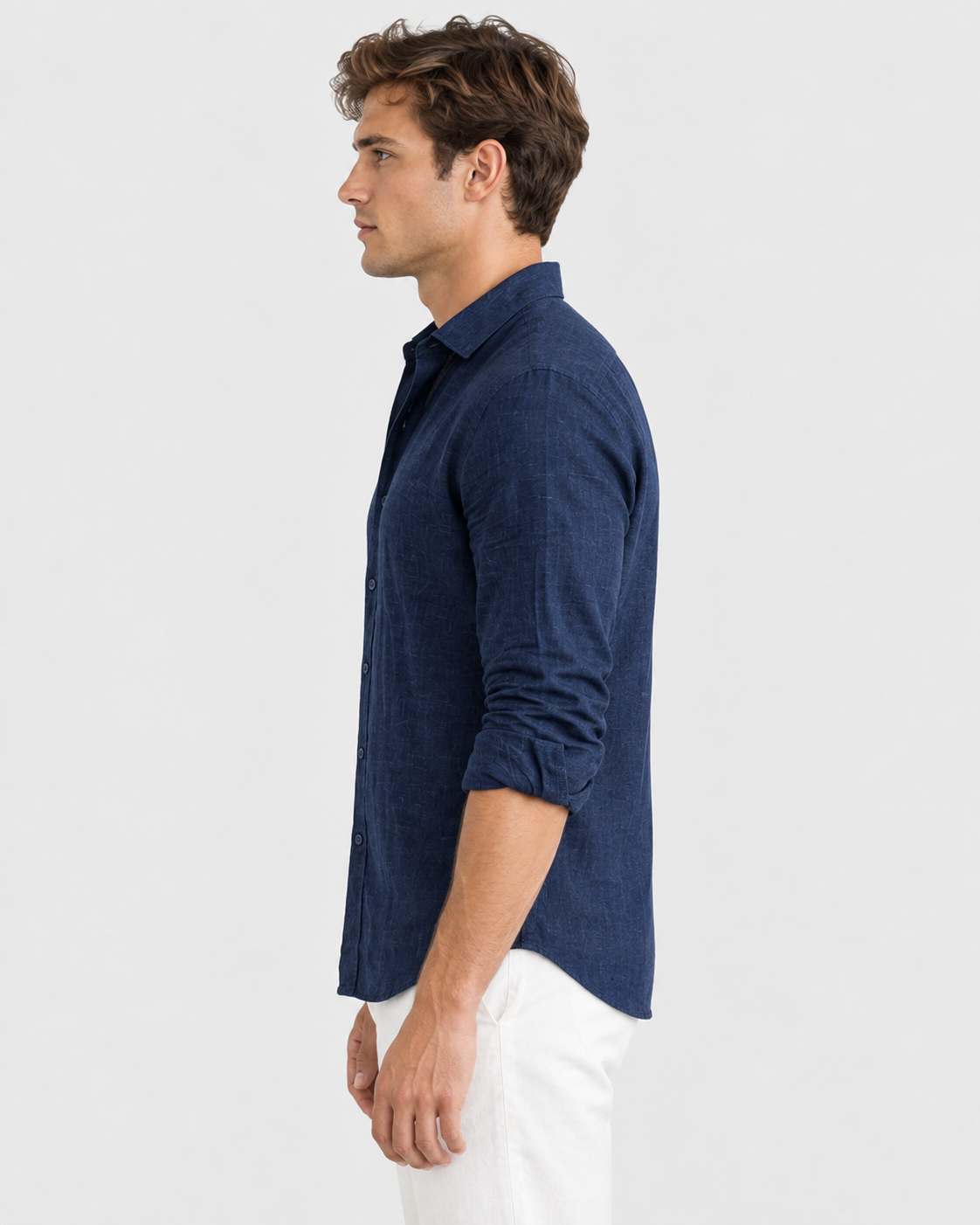Lucas Men's Relaxed Fit Long-Sleeve Summer Linen Shirt