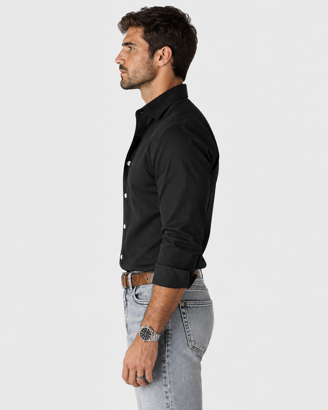 Ethan Men's Tailored Fit Long-Sleeve Smart Casual Shirt