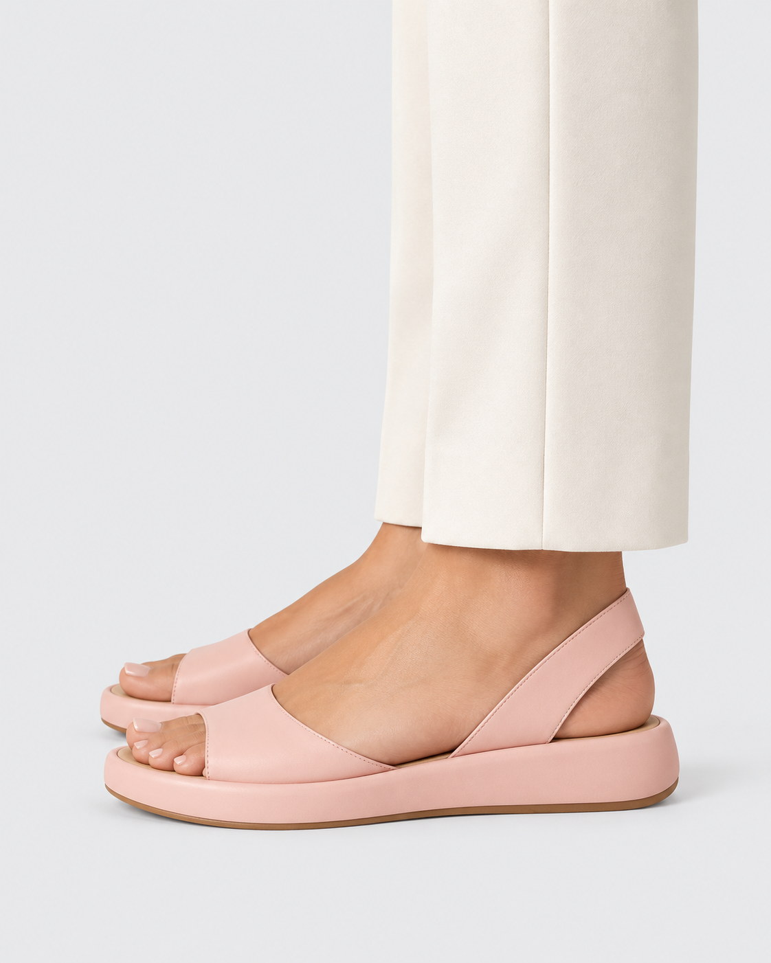 Chloe Women's Minimalist Open-Toe Cushioned Flat Sandals