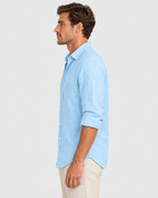 Liam Men's Long-Sleeve Textured Cotton-Linen Casual Shirt