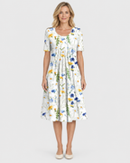 Aria Women's Elegant Round Neck Floral Printed Dress