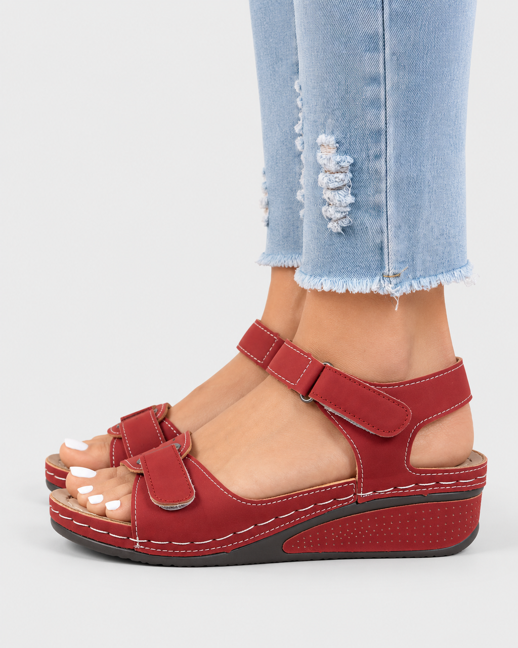 Maya Women's Elegant Orthopaedic Low-Wedge Strap Sandals