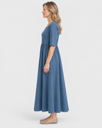 Chloe Women's Classic Mid-Sleeve Cotton Midi Dress
