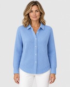 Rosalie Button Front Collared Knit Cardigan
