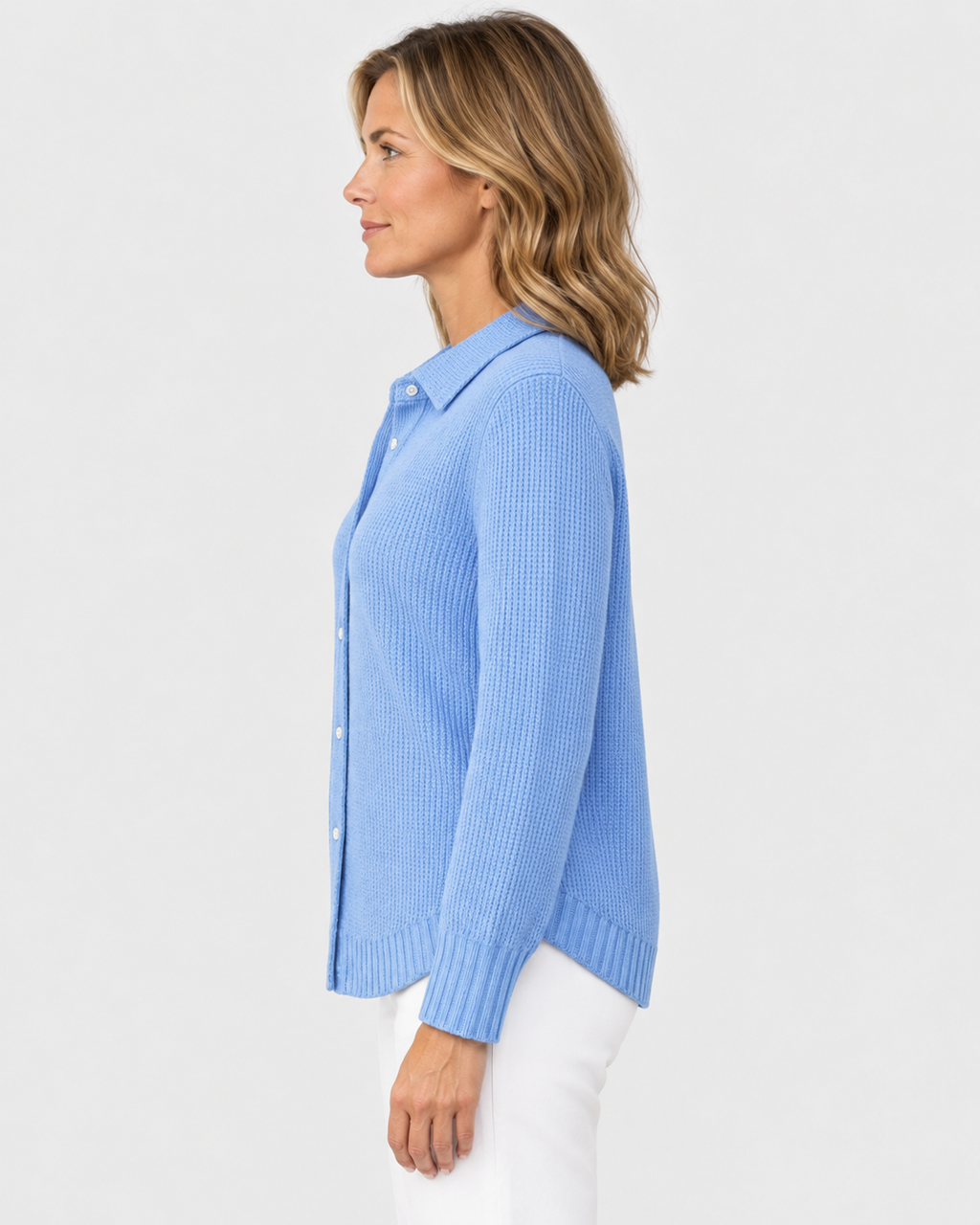 Rosalie Button Front Collared Knit Cardigan