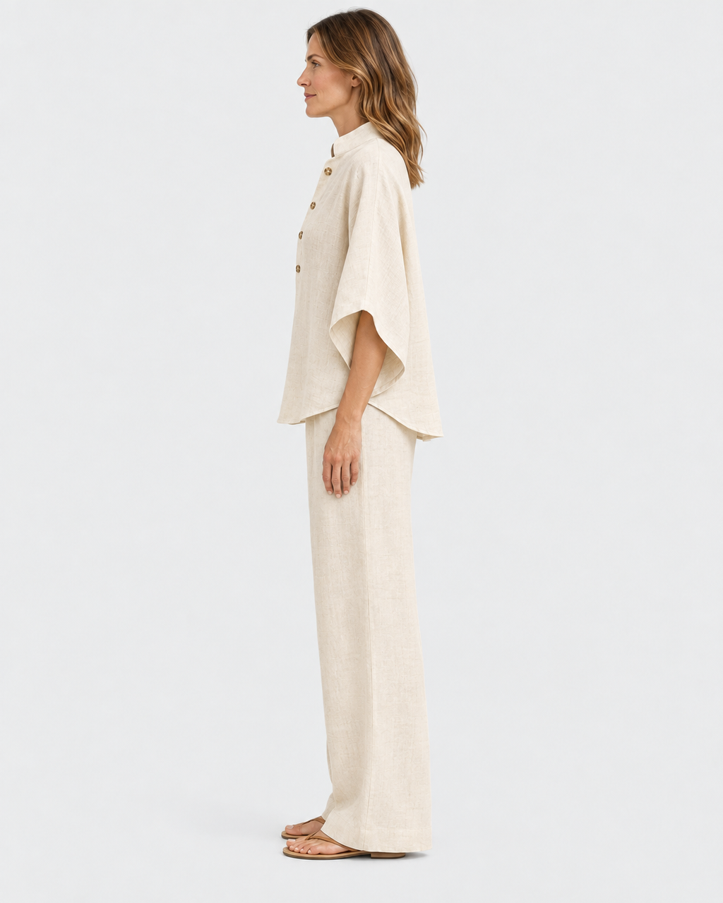 Florence Collared Wide Leg Two Piece Set