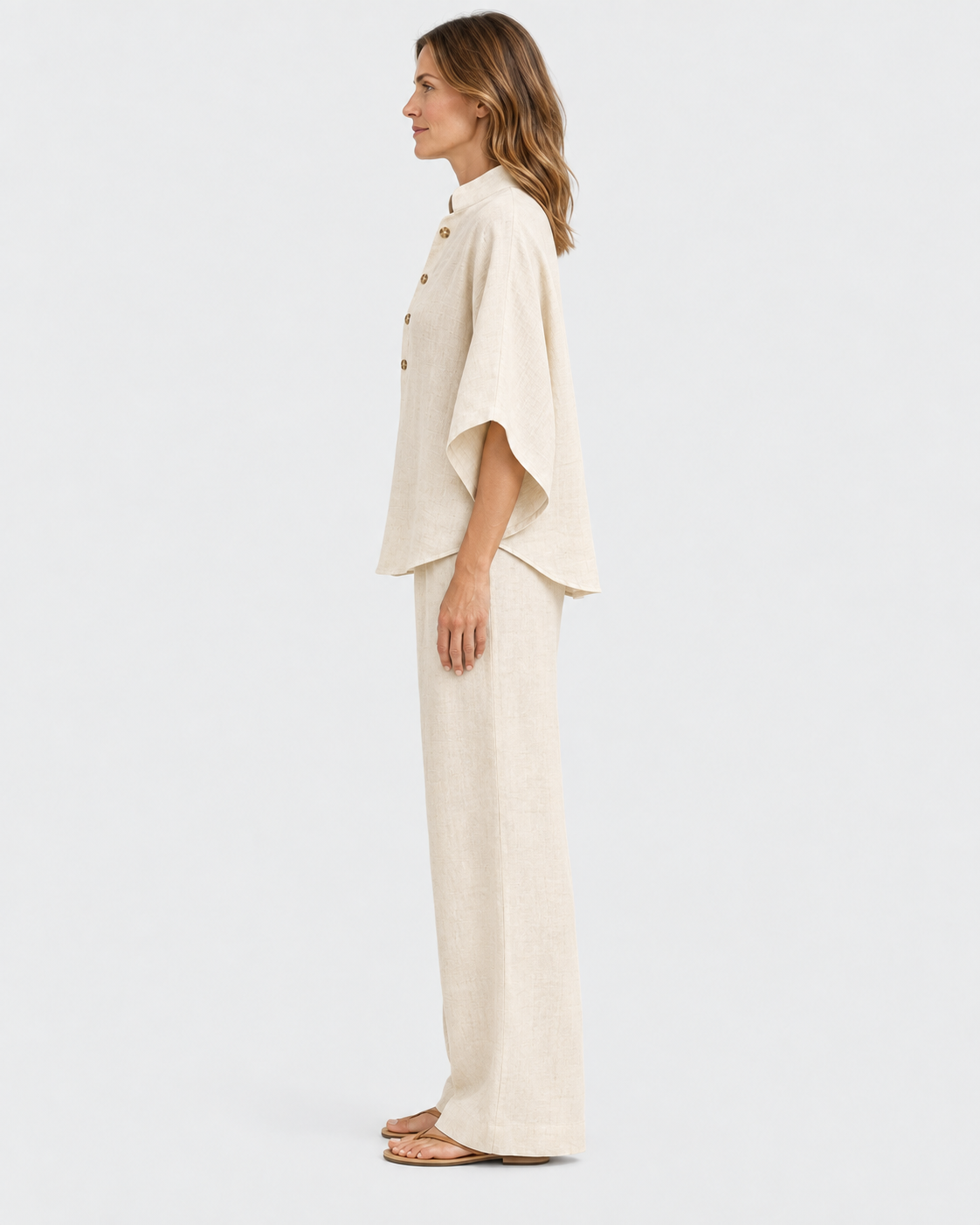 Florence Collared Wide Leg Two Piece Set