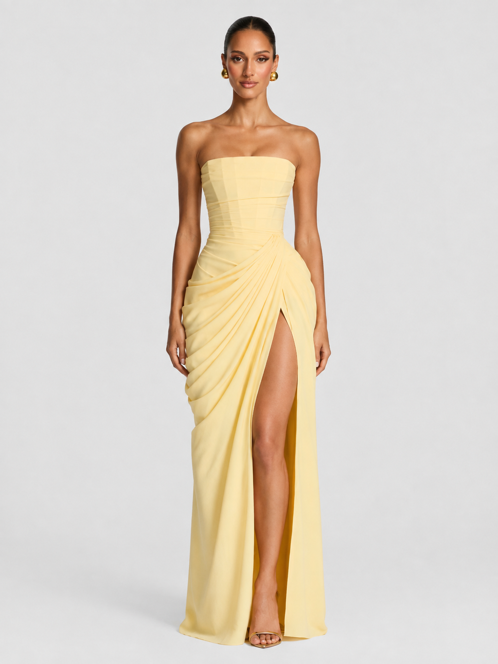 Seraphina Women's Strapless Draped Maxi Occasion Dress