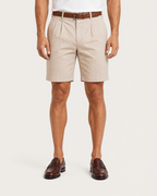 Sebastian Men's Tailored Pleated Summer Linen Shorts