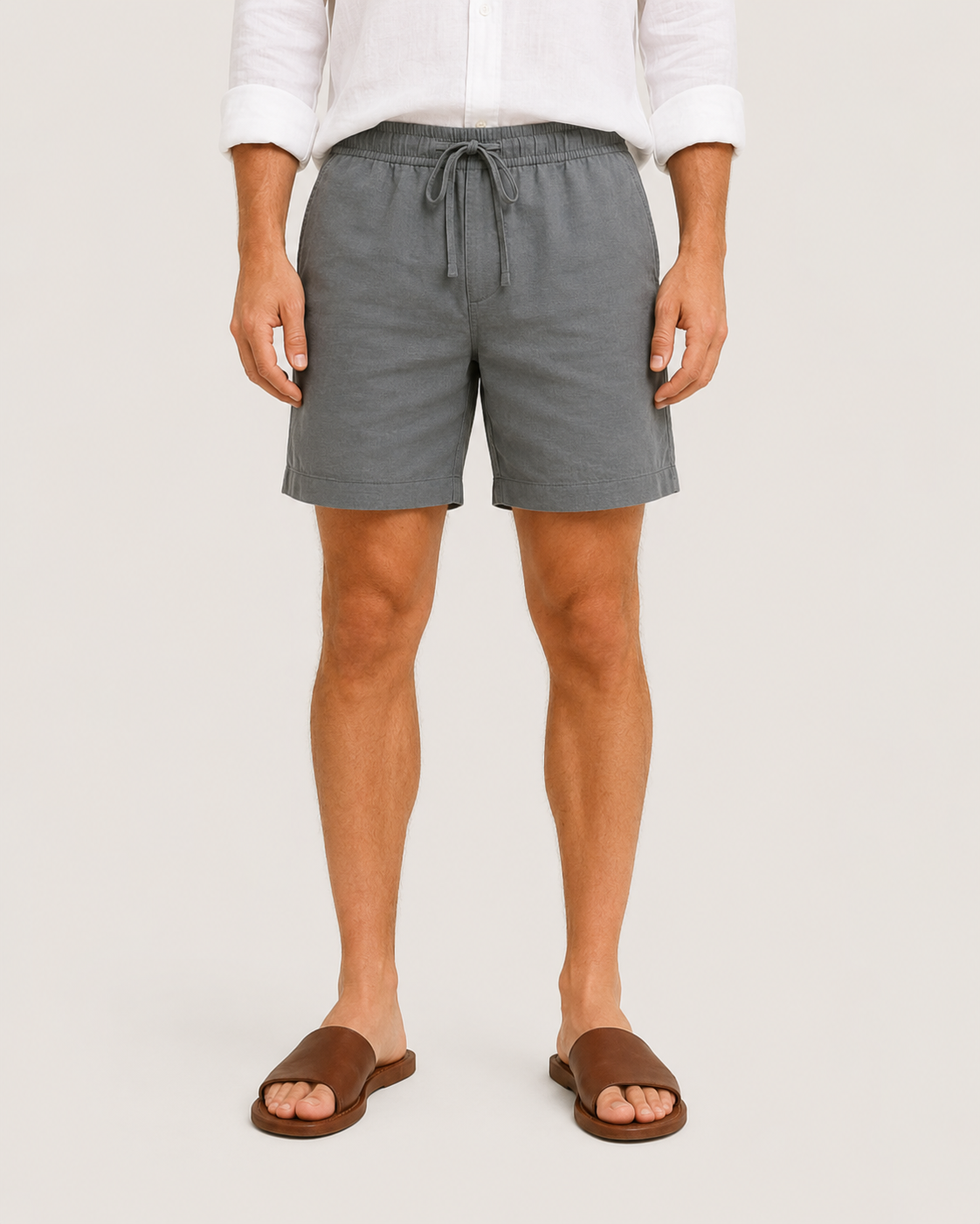 Leo Lightweight Linen Drawstring Summer Shorts