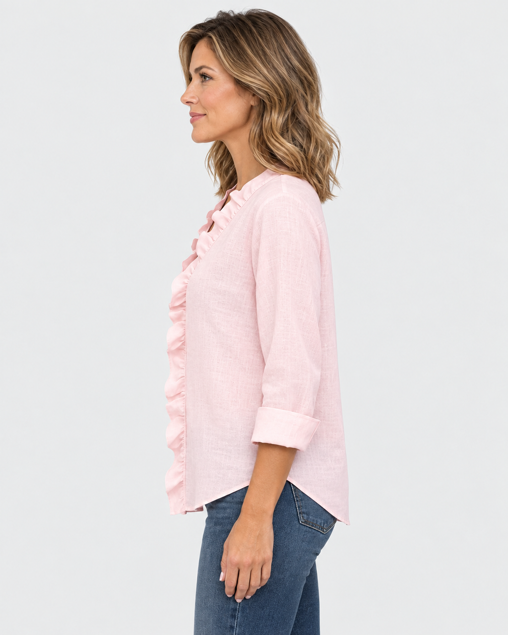 Seraphina Ruffled V-Neck Long Sleeve Blouse