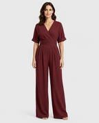 Vivienne V-Neck Wide Leg Jumpsuit