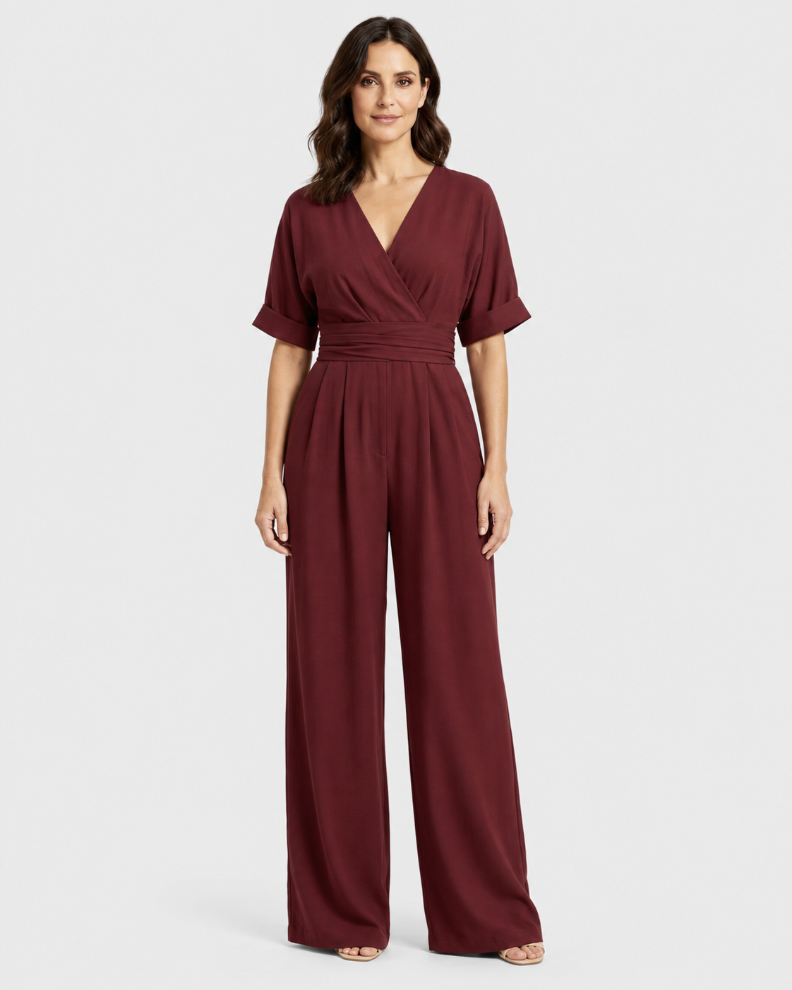 Vivienne V-Neck Wide Leg Jumpsuit