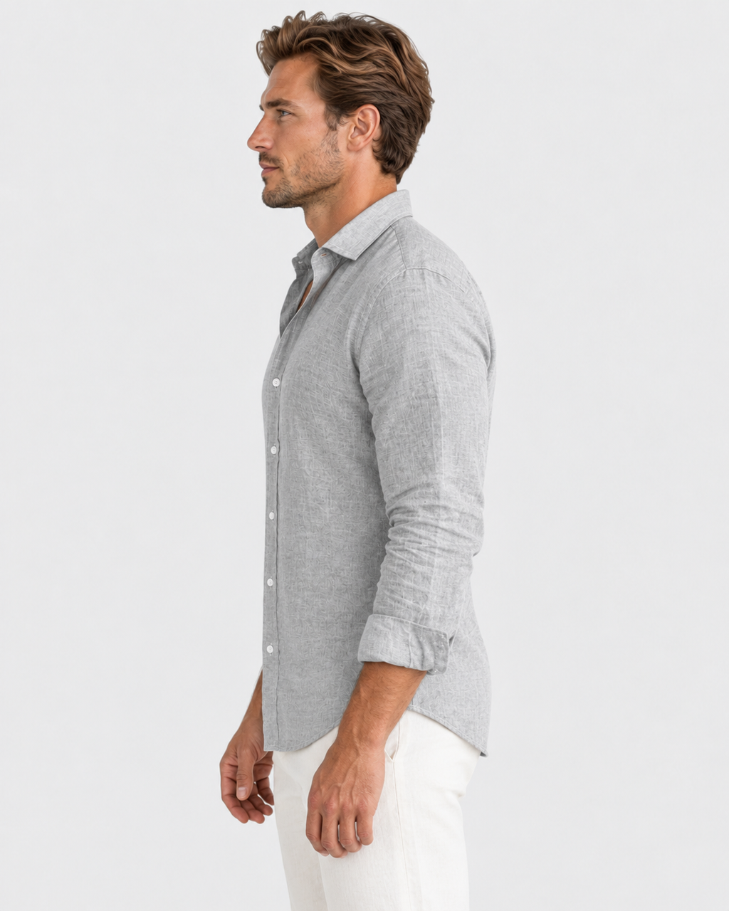 Julian Lightweight Long Sleeve Linen Look Shirt