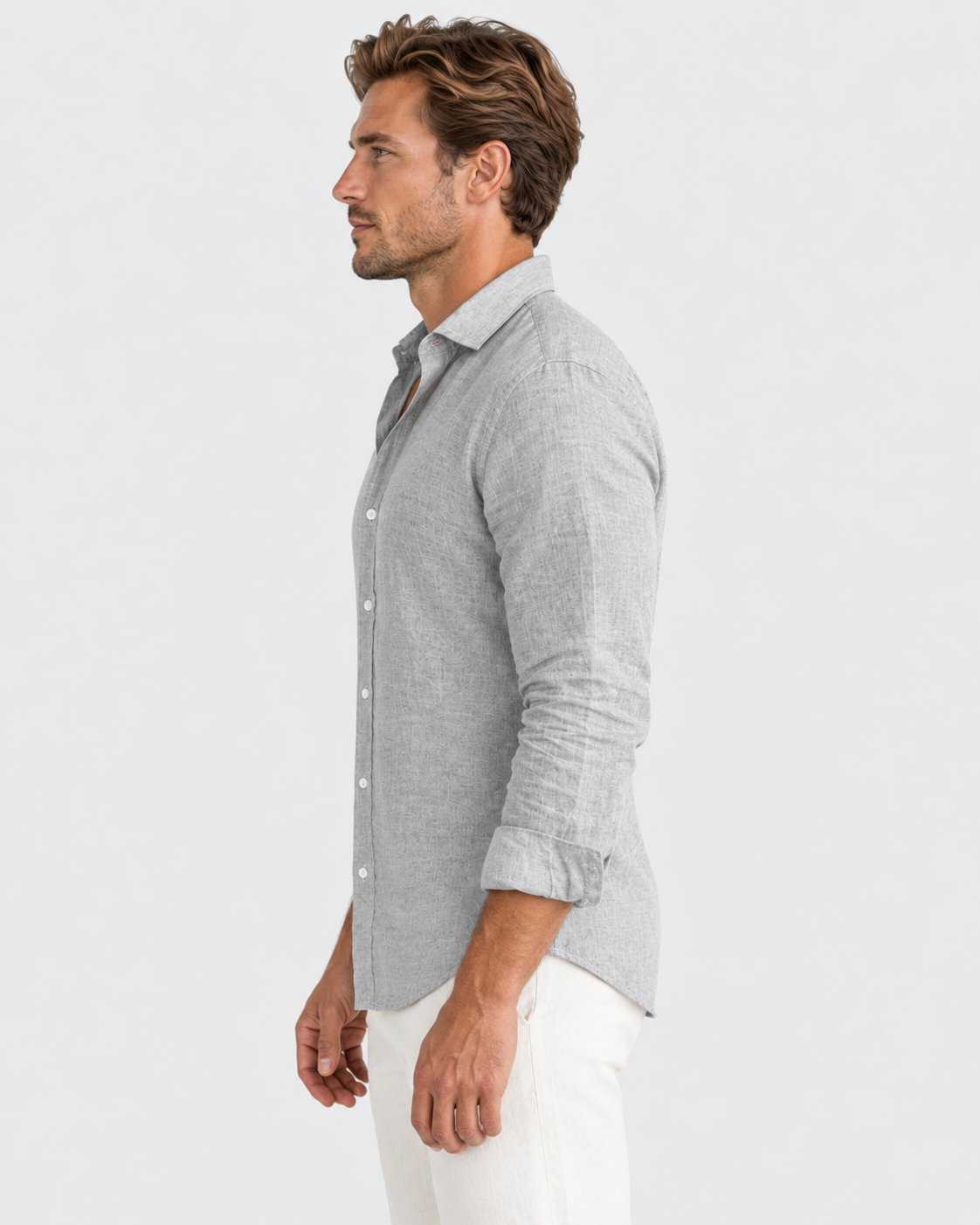 Julian Lightweight Long Sleeve Linen Look Shirt