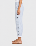 Harriet Stripe Button Side Linen Blend Trousers