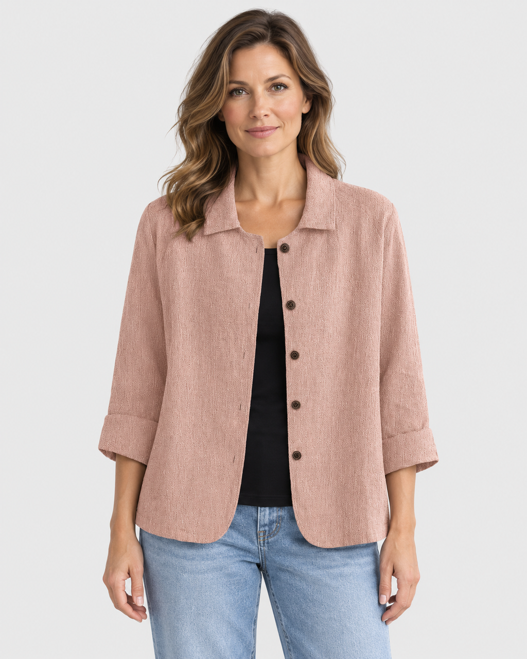 Clara Lightweight Long Sleeve Button Top