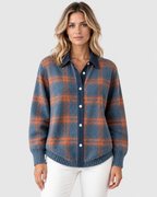 Evelina Plaid Button Front Knit Cardigan