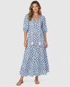 Isla Printed Boho V-Neck Maxi Dress