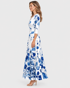 Clara Floral Mid Sleeve Maxi Dress