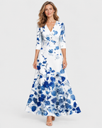 Clara Floral Mid Sleeve Maxi Dress