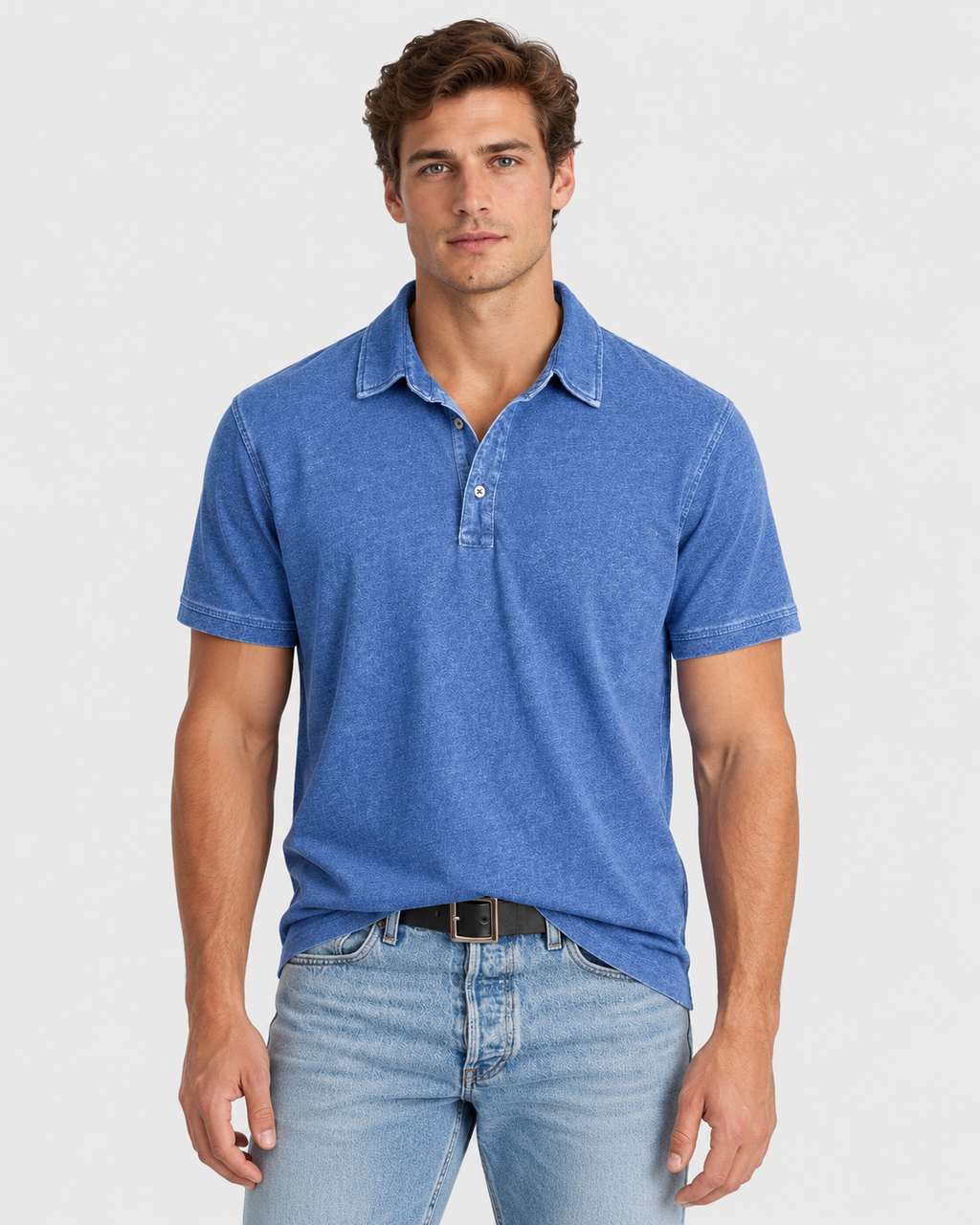 Arthur Textured Cotton Short Sleeve Polo Shirt